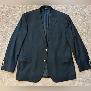 Jos. A. Bank Men's 100% Wool Black Sport Coat with Gold Buttons size 48